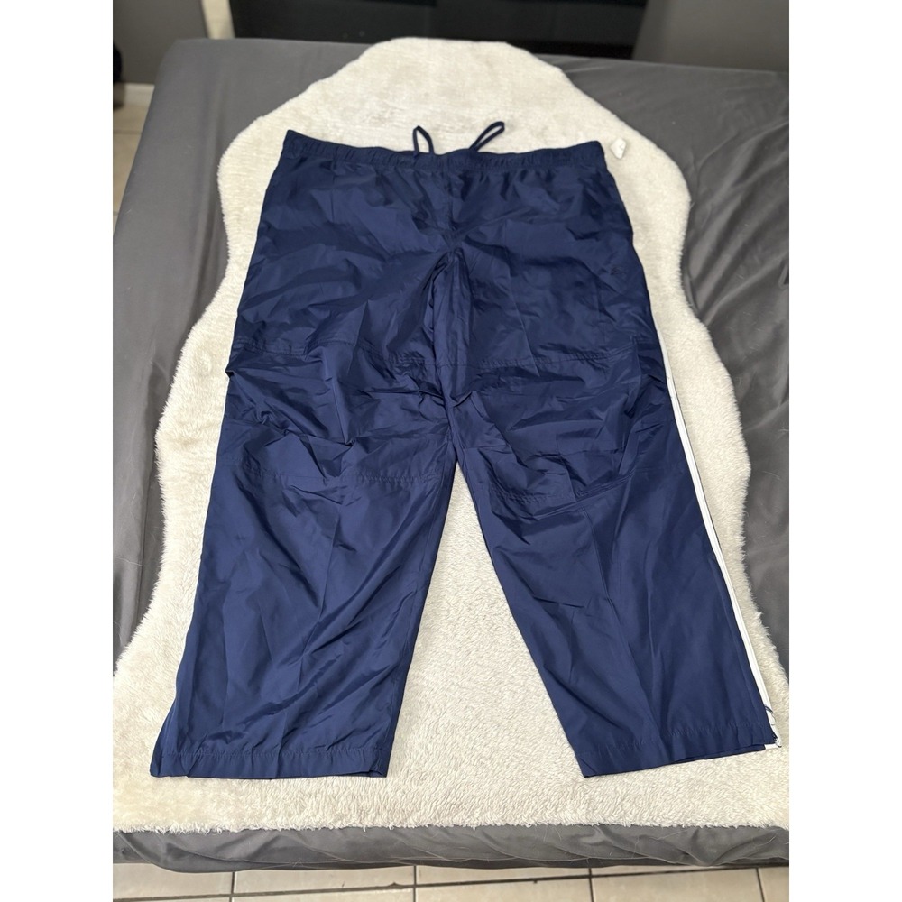 New Starter Mens Blue White Striped Track Basketball Joggers Lined 2XL